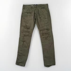 Jordan Craig Legacy Edition Jeans Mens 38x33 Green Stretch Distressed 39x33